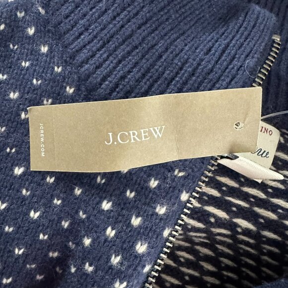 J. Crew Rugged Merino Half Zip Sweater Small Colorblock Bird's Eye NWT FS-1417 - Picture 6 of 10